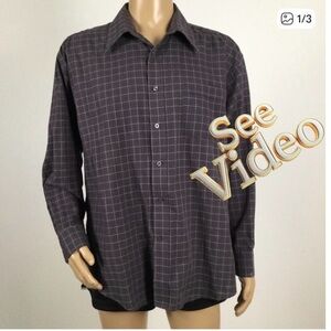 👛(ANY 2/$20) CONSENSO Brown Checkered Lightweight Longsleeved Shirt. See video